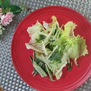 レタスと水菜と鰹節のポン酢サラダ